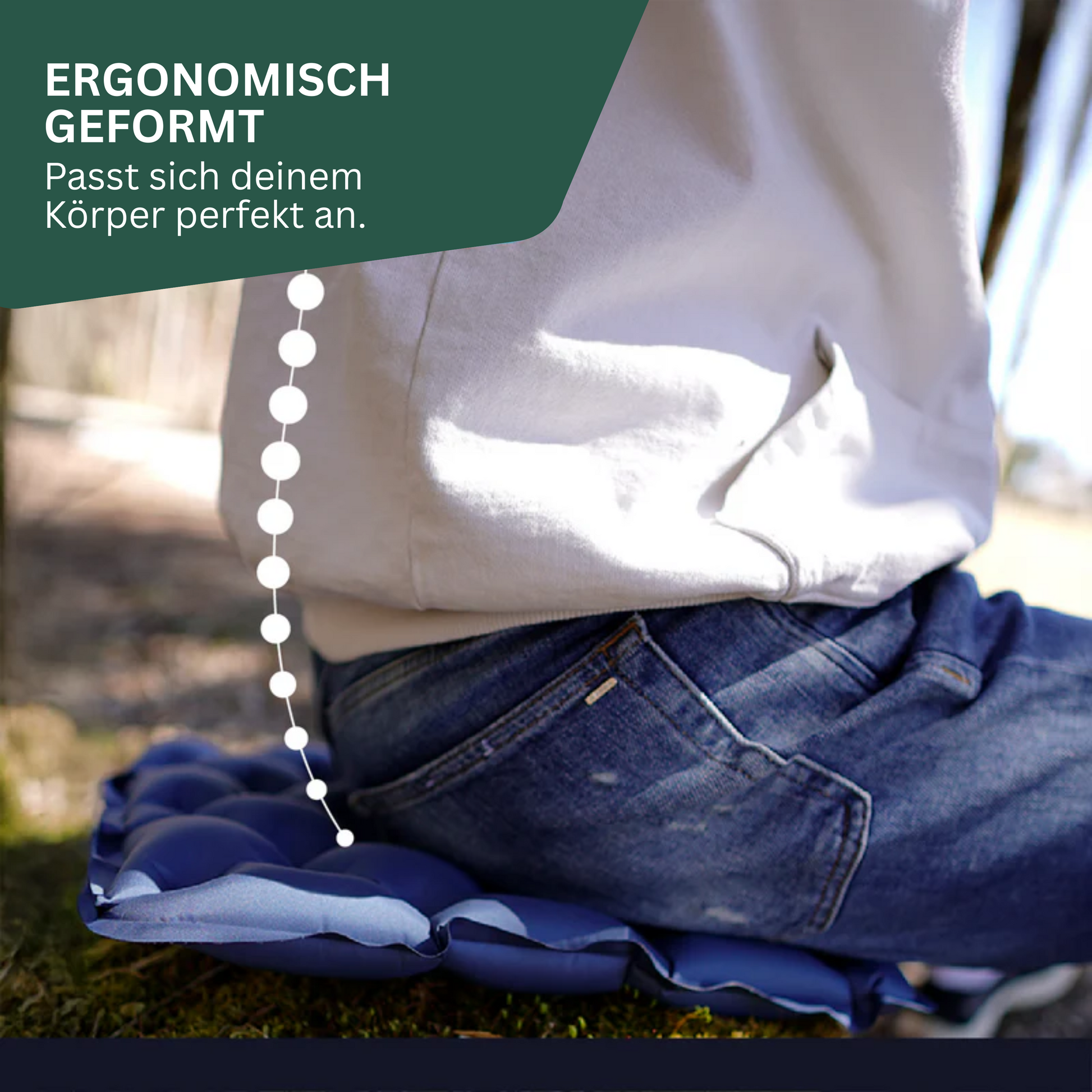 Aufblasbares Outdoor Sitzkissen für Unterwegs - Ortholife