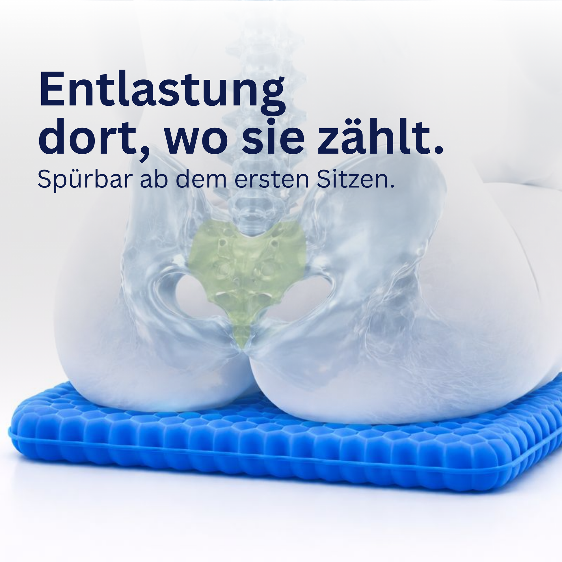 Entlastetes Steissbein auf Gelsitzkissen